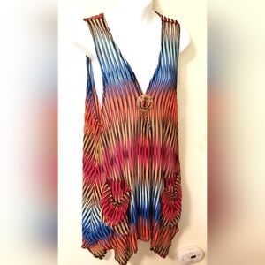 Womens Paradise USA Tank Top Swim Cover Size M/L Multicolor